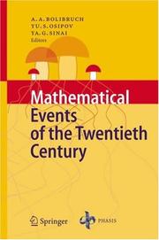 Cover of: Mathematical Events of the Twentieth Century