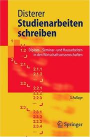 Cover of: Studienarbeiten schreiben: Diplom-, Seminar- und Hausarbeiten in den Wirtschaftswissenschaften (Springer-Lehrbuch)
