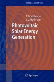 Photovoltaic solar energy generation by A. Goetzberger