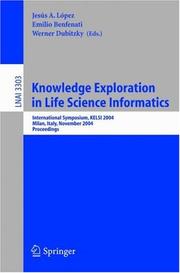 Cover of: Knowledge Exploration in Life Science Informatics | 