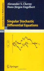 Cover of: Singular Stochastic Differential Equations (Lecture Notes in Mathematics)