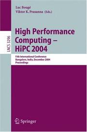 Cover of: High Performance Computing - HiPC 2004: 11th International Conference, Bangalore, India, December 19-22, 2004, Proceedings (Lecture Notes in Computer Science)