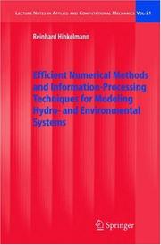 Cover of: Efficient Numerical Methods and Information-Processing Techniques for Modeling Hydro- and Environmental Systems | Reinhard Hinkelmann