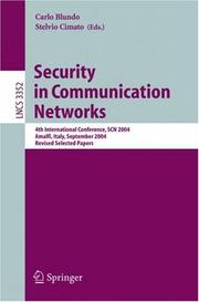 Cover of: Security in Communication Networks | 