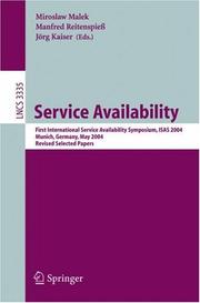 Service availability by International Service Availability Symposium (1st 2004 Munich, Germany)