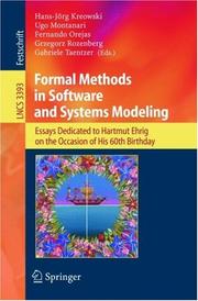 Cover of: Formal methods in software and systems modeling by Hans-Jörg Kreowski ... [et al.] (eds.).