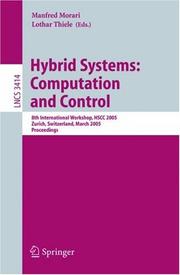 Cover of: Hybrid Systems: Computation and Control by 