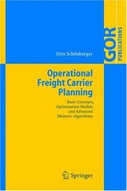 Cover of: Operational Freight Carrier Planning: Basic Concepts, Optimization Models and Advanced Memetic Algorithms (GOR-Publications)