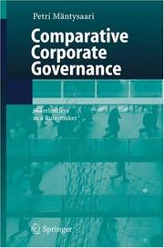 Cover of: Comparative Corporate Governance: Shareholders as a Rule-maker