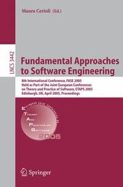 Cover of: Fundamental Approaches to Software Engineering | Maura Cerioli