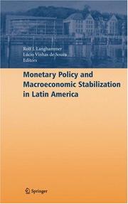 Monetary policy and macroeconomic stabilization in Latin America cover