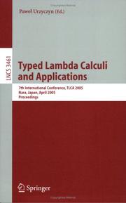 Cover of: Typed Lambda Calculi and Applications | Pawel Urzyczyn