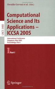 Cover of: Computational Science and Its Applications - ICCSA 2005 | 