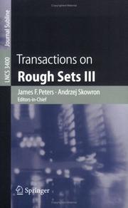 Cover of: Transactions on Rough Sets III (Lecture Notes in Computer Science)