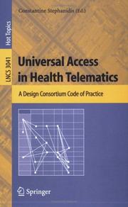 Universal Access in Health Telematics by Constantine Stephanidis