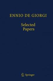 Cover of: Ennio De Giorgi: Selected Papers