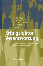 Cover of: Erfolgsfaktor Verantwortung: Corporate Social Responsibility professionell managen