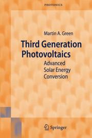 Cover of: Third Generation Photovoltaics by M.A. Green