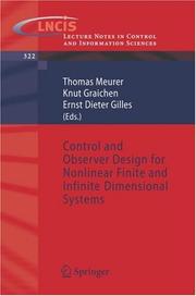 Cover of Control and observer design for nonlinear finite and infinite dimensional systems