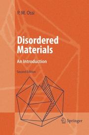 Cover of: Disordered Materials | Paolo M. Ossi