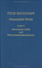 Cover of: Felix Hausdorff - Gesammelte Werke Band 5 by 