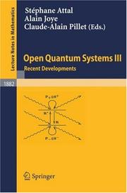 Cover of: Open Quantum Systems III by 