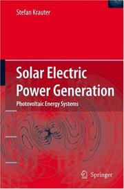 Cover of: Solar Electric Power Generation - Photovoltaic Energy Systems