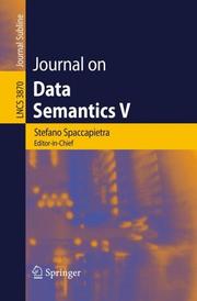 Cover of: Journal on Data Semantics V (Lecture Notes in Computer Science) by 
