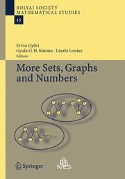 Cover of: More Sets, Graphs and Numbers (Bolyai Society Mathematical Studies) by 