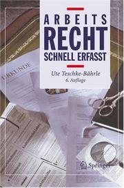 Cover of: Arbeitsrecht by Ute Teschke-Bährle