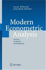 Cover of: Modern Econometric Analysis: Surveys on Recent Developments