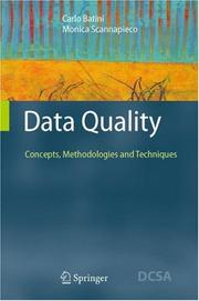 Cover of: Data Quality by Carlo Batini, Monica Scannapieco