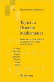 Cover of: Topics in Discrete Mathematics by Jaroslav Nešetřil