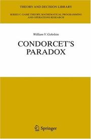 Cover of: Condorcet's Paradox (Theory and Decision Library C:)