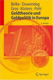 Geldtheorie Und Geldpolitik In Europa By Ansgar Belke | Open Library