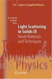 Cover of: Light Scattering in Solids IX (Topics in Applied Physics)