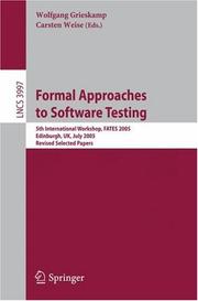 Formal approaches to software testing by Carsten Weise