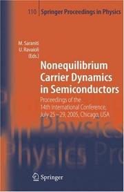 Cover of: Nonequilibrium Carrier Dynamics in Semiconductors by Marco Saraniti, Umberto Ravaioli