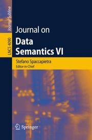 Journal on Data Semantics VI cover