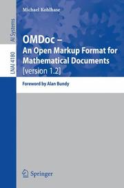 Cover of: OMDoc -- An Open Markup Format for Mathematical Documents [version 1.2] by Michael Kohlhase