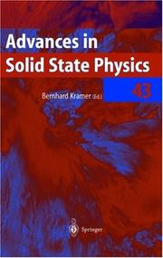Cover of: Advances in Solid State Physics / Volume 43 (Advances in Solid State Physics)