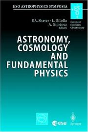 Front cover of Astronomy, cosmology and fundamental physics by Unknown
