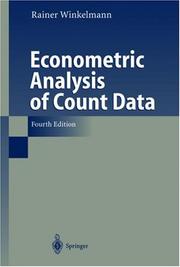 Cover of: Econometric Analysis of Count Data by Rainer Winkelmann