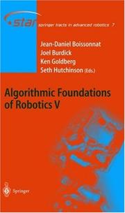 Cover of: Algorithmic Foundations of Robotics V (Springer Tracts in Advanced Robotics)