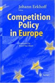 Cover of: Competition Policy in Europe
