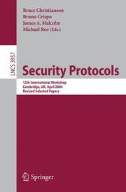 Cover of: Security Protocols by 