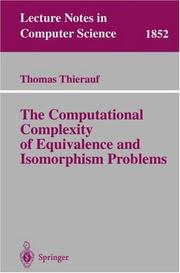 The computational complexity of equivalence and isomorphism problems by Thomas Thierauf
