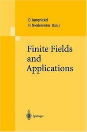 Cover of: Finite Fields and Applications: Proceedings of The Fifth International Conference on Finite Fields and Applications Fq5, held at the University of Augsburg, Germany, August 2-6, 1999