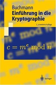 Cover of: Einführung in die Kryptographie