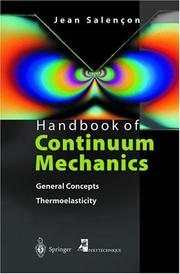 Cover of: Handbook of continuum mechanics: general concepts, thermoelasticity